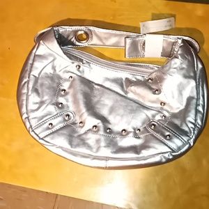 Silver, studded fashion purse. NWT